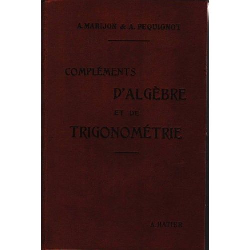 Compléments D Algèbre Et De Trigonométrie