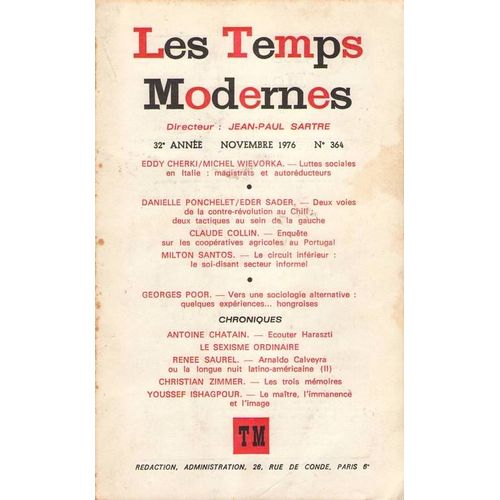 Les Temps Modernes  N° 364