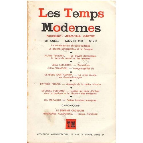 Les Temps Modernes  N° 426