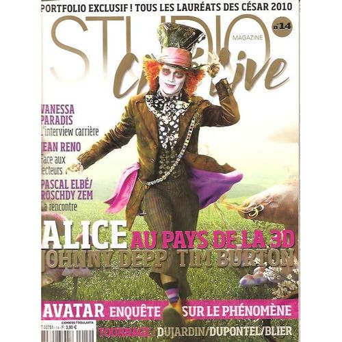 Studio Cine Live  N° 14 : Alice Au Pays De La 3d Johnny Deep  Tim Burton