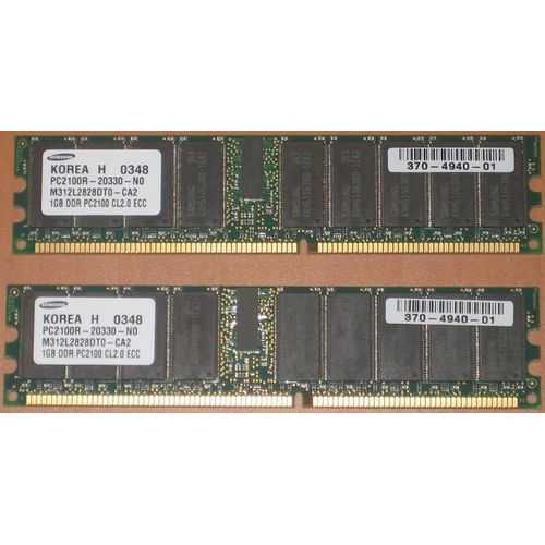 Kit mémoire SUN X7704A  370-4940-01 2Go (2 x 1 Go) DIMM DDR PC2100 ECC REG