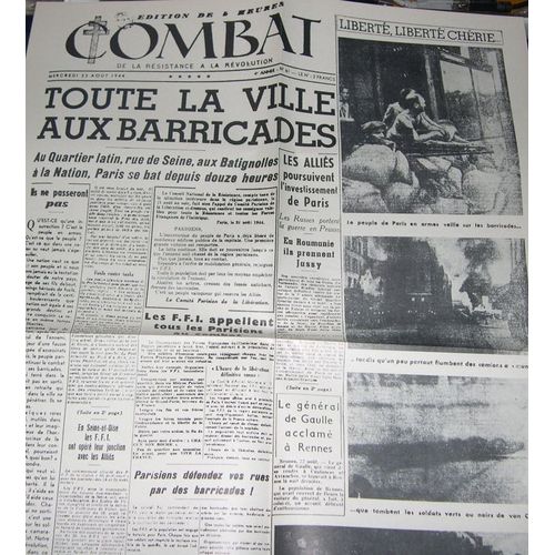 Combat  N° 61 : Toute La Ville Aux Barricades