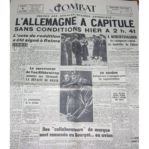 Combat  N° 286 : L'allemagne A Capitulé Sans Conditions