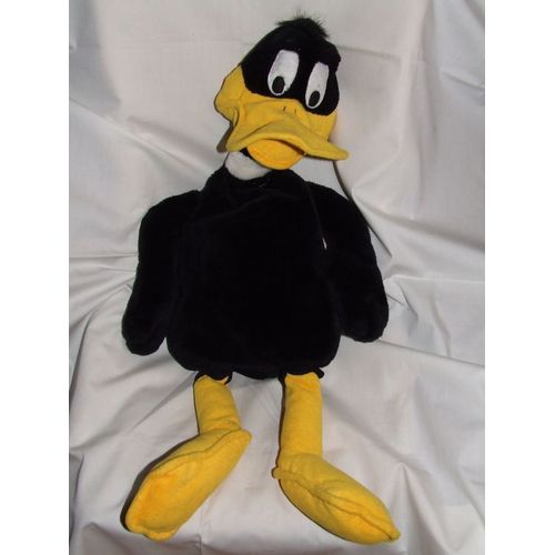 Duffy Duck Canard Doudou Peluche Noir Jaune Orangé Blanc 65 Cm
