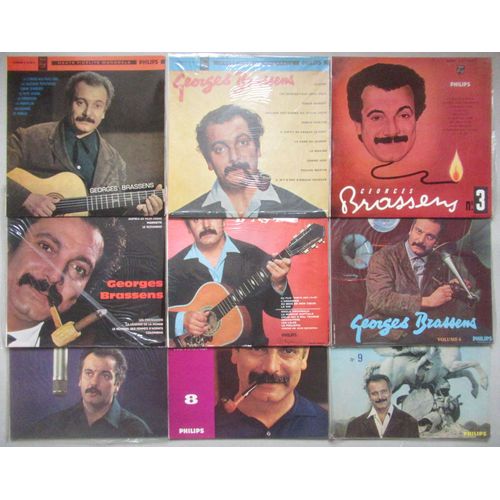 Georges Brassens N°1 À 9 Disques Vinyles Originaux 33t 25 Cm En Superbe État D'origine. Haute Fidélité. Philips B76061r, B76062r, B76063r, B76064r, B76074r, B76451r, B76488r, B76061r, B76512r, B76563r