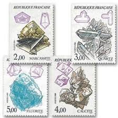 Série Nature De France (4) : Minéraux Série Complète Année 1986 N° 2429 2430 2431 3432 Yvert Et Tellier Luxe