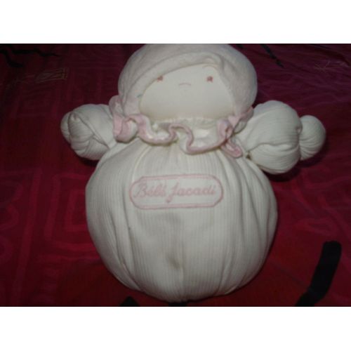 Doudou Bébé Jacadi Boule Creme Et Rose