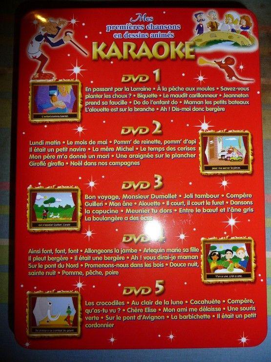Coffret enfant 5 DVD Mes premières chansons en dessins animés et karaoké
