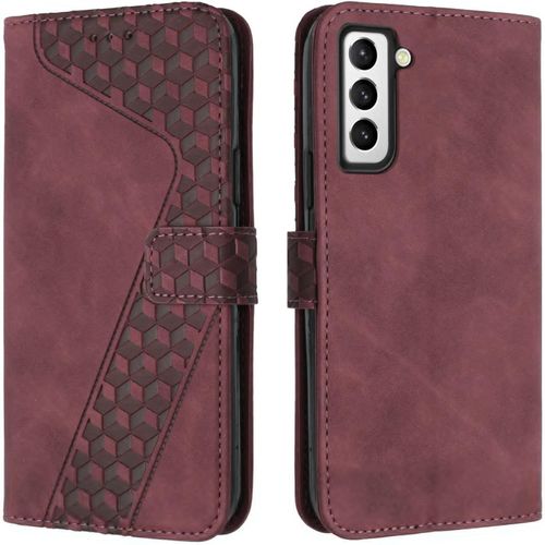Coque Pour Samsung Galaxy S21 Plus 5g, ¿¿Tui Housse Protection En Cuir Pu [Pochette De Portefeuille] [Magn¿¿Tique], Antichoc Etui ¿¿ Rabat Pour Samsung S21 Plus 5g (Rouge)
