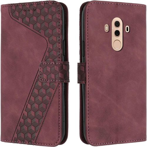 Coque Pour Huawei Mate 10 Pro, ¿¿Tui Housse Protection En Cuir Pu [Pochette De Portefeuille] [Magn¿¿Tique], Antichoc Etui ¿¿ Rabat Pour Huawei Mate 10 Pro (Rouge)