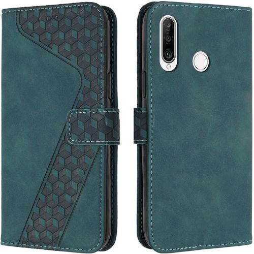 Coque Pour Huawei P30 Lite, ¿¿Tui Housse Protection En Cuir Pu [Pochette De Portefeuille] [Magn¿¿Tique], Antichoc Etui ¿¿ Rabat Pour Huawei P30 Lite (Vert)
