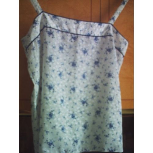 Top Blanc Imprimé Bleu En Taille 38 Autre