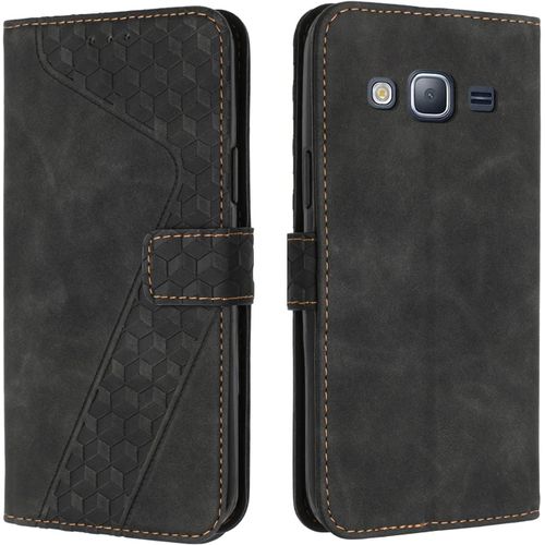 Coque Pour Samsung Galaxy J3 2016, ¿¿Tui Housse Protection En Cuir Pu [Pochette De Portefeuille] [Magn¿¿Tique], Antichoc Etui ¿¿ Rabat Pour Samsung J3 2016 (Noir)