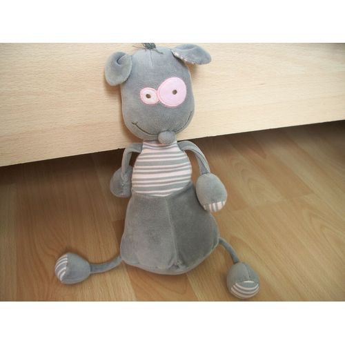 Doudou Souris Chien Ours Tcf Tout Compte Fait Gris Et Rose