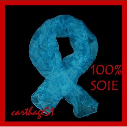 Foulard Echarpe Mousseline Noire - 100% Soie