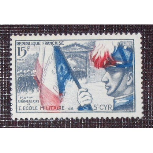 France N° 996 Neuf Sans Charnière De 1954 - 15f  Bleu, Gris-Bleu Et Rouge « 150e Anniversaire De L'ecole Spéciale Militaire De Saint-Cyr »