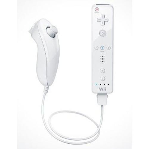 Lot de 2 manettes Wii et manettes Nunchuck avec étui en silicone pour  console Nintendo Wii et Wii U (non Motion Plus) Noir et blanc