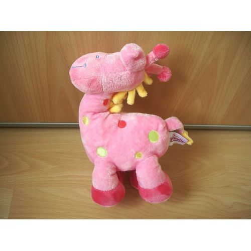Doudou Peluche Vache Girafe Rose Pommette