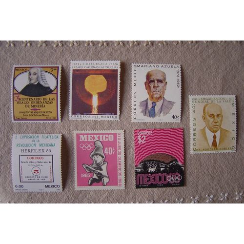7 Grands Timbres Neufs Du Mexique