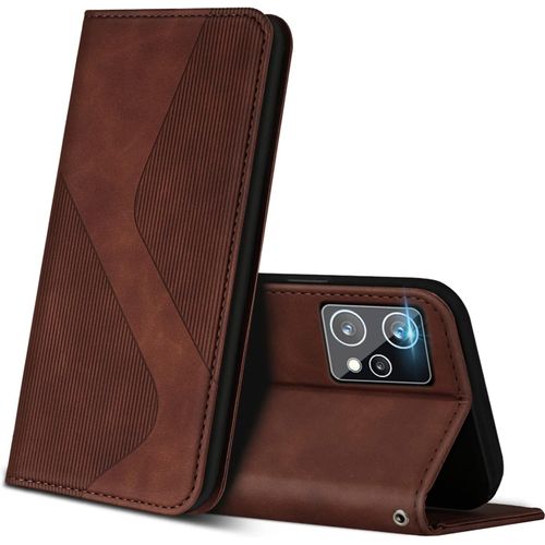 Coque Pour Realme 9 4g / Realme 9 Pro+ 5g, Premium ¿¿Tui Housse En Cuir De Protection Avec [Emplacements Cartes], Clapet Folio Portefeuille Pour Realme 9 4g / Realme 9 Pro Plus 5g (Marron)