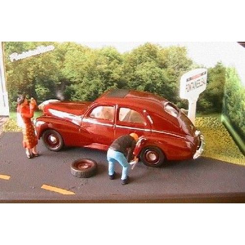 Diorama Peugeot 203 Berline Rn7 La Crevaison Ixo 1/43 Altaya-Ixo