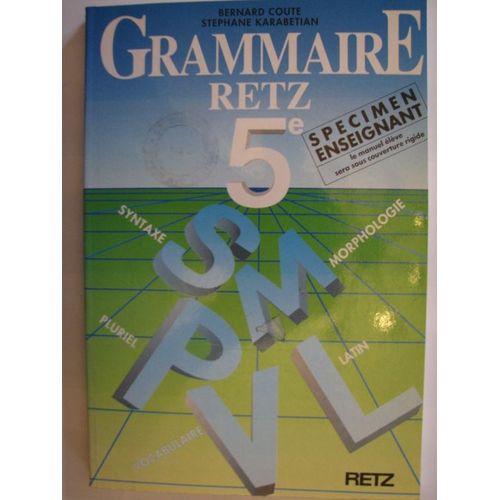 Grammaire Retz 5e - Livre Du Professeur