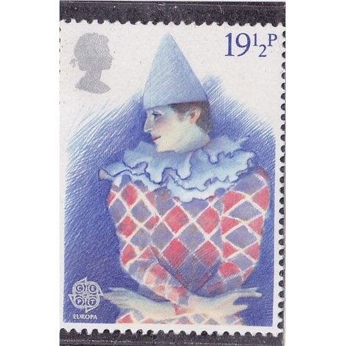 Timbre De Grande-Bretagne Neuf Théâtre Britannique Polychrome Et Argent
