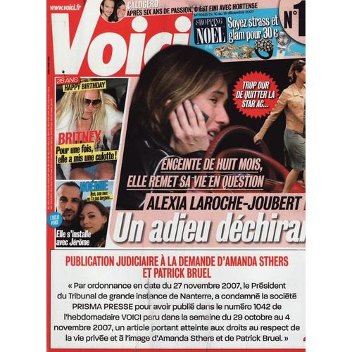 Voici 10 12 2007 N 1048 Lara Fabian 2p Lindsay Lohan 1p Britney Spears 1 2p Amy Winehouse 2p Mathilda May 2p Johnny Hallyday 2p Laura Smet 1p Brad Pitt 2p Calogero 1p Madonna 1p Rakuten