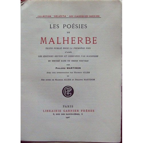 Les Poésies De Malherbe.