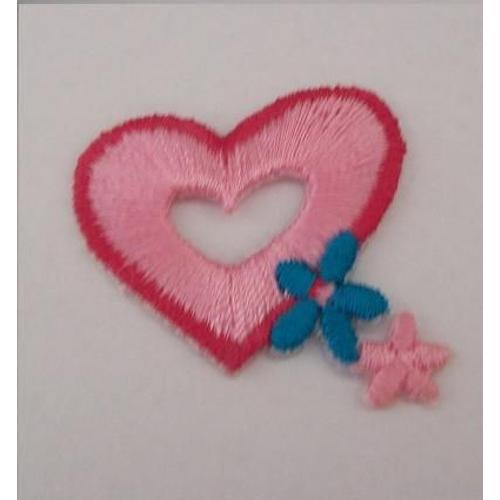 Motif Coeur Brode Thermocollant