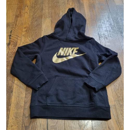 Pull Sweat A Capuche Nike Noir Et Or Taille 6/7ans