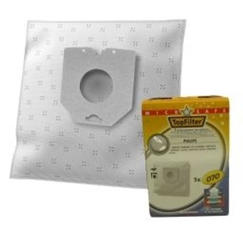 5 Sacs Aspirateurs Réf 67070 Pour Philips Vision / Vision Excel / Vision Plus Hr 8700 À Hr 8999