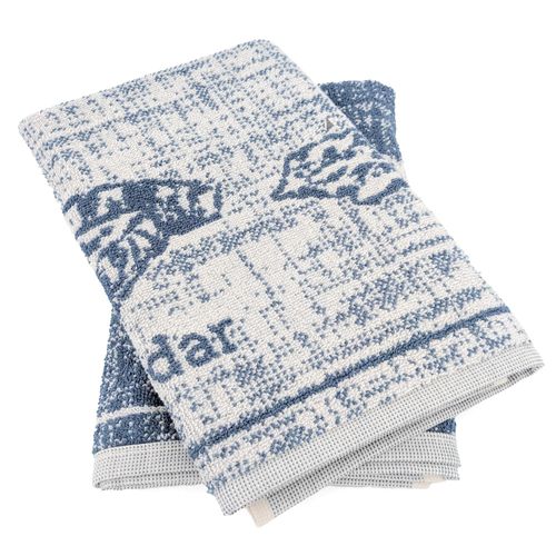 Lot De 2 Torchons De Cuisine 50x50 Cm Cheese Bleu