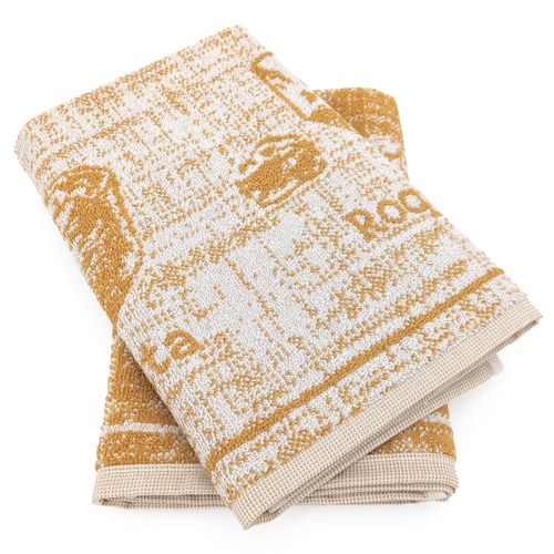 Lot De 2 Torchons De Cuisine 50x50 Cm Cheese Jaune