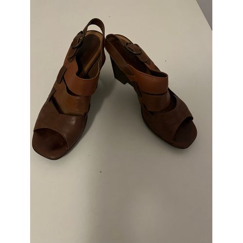 Sandales Haut Talons Cuir Marron 38 Clarks