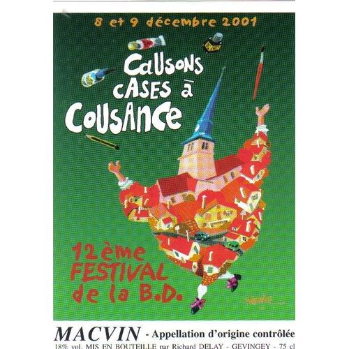 Etiquette Vin Bd Founier Jean Claude Festival Cousance 2001