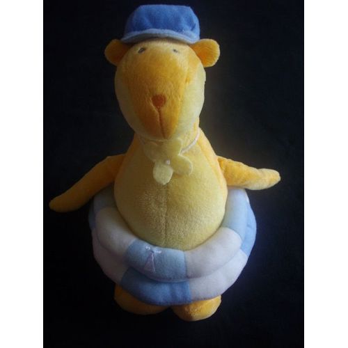 Doudou Dinausore Toys'land  Toysland  Super U Peluche Jaune Bouée Blanc Bleu