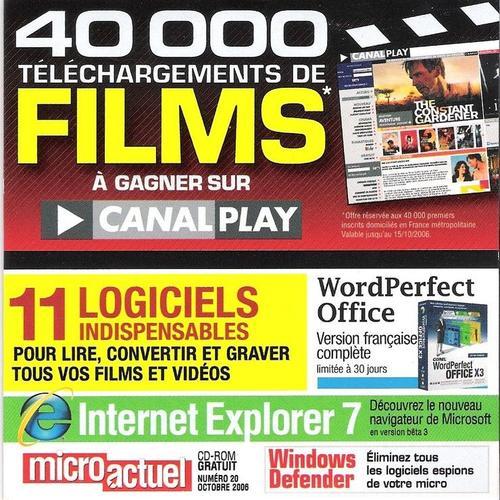 Micro Actuel  N° 20 : 40000 Téléchargements De Films À Gagner Sur Canalplay