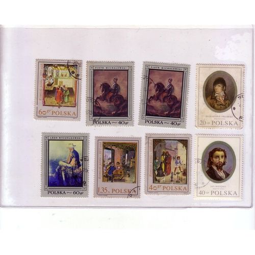 Pologne , Lot De 8 Timbres , Des Années 60  Et 70 , Thème Peinture