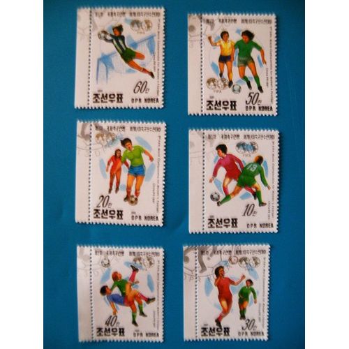 6 Timbres Oblitérés De Football Datant 1991 De La Fifa