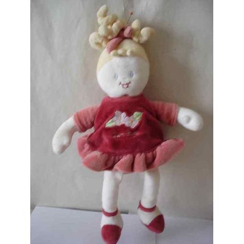 Poupée Peluche Sucre D'orge Saumon Et Rouge  27 Cms