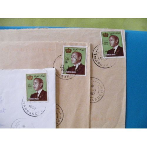 3 Enveloppes Oblitérées Comprenant 3 Timbres Du Maroc