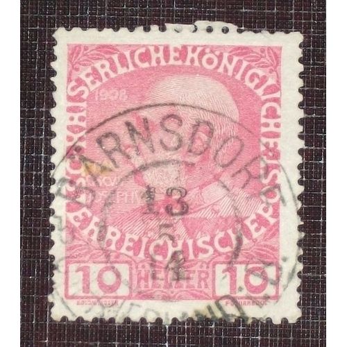 Autriche N° 106 Oblitéré De 1908-13 - 10h Rose « François-Joseph 1er »