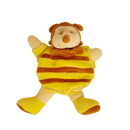 Abeille Doudou Et Compagnie Ponpon Le Bourdon Cape 17 Cm Marron Jaune Beige