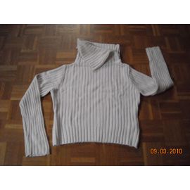 Pull Jennyfer Col Cheminée À Fermeture Éclair Blanc Taille M