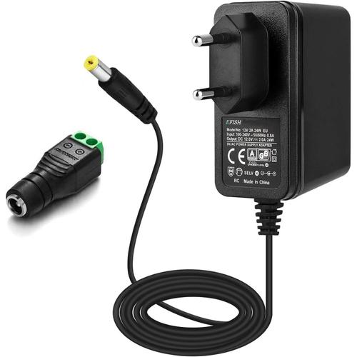 12v 2a 24w Adaptateur D'alimentation Du Transformateur,Pour 12v Les Appareils M¿¿Nagers,Cctv Camera,Keyboard,Routers,Hubs,Led Strips,Telekom,T-Com,Speedport,Radiowecker,Scanner,Ce Approuve