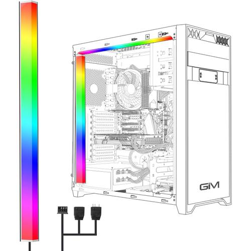 KB-14 RGB PC Light Strip for Gaming Case, magn¿¿tiques adressables LED de bandes Kit, 5V ARGB 3Pin Header pour Asus Aura, Asrock LED, Gigabyte RGB Fusion, MSI Mystic Light, 30CM