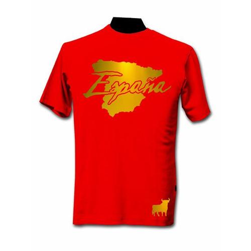 T-Shirt Espagne Rouge Et Or Métallisé