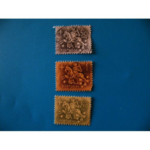 3 Timbres Oblitérés Portugal