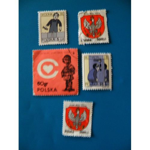 5 Timbres De Pologne